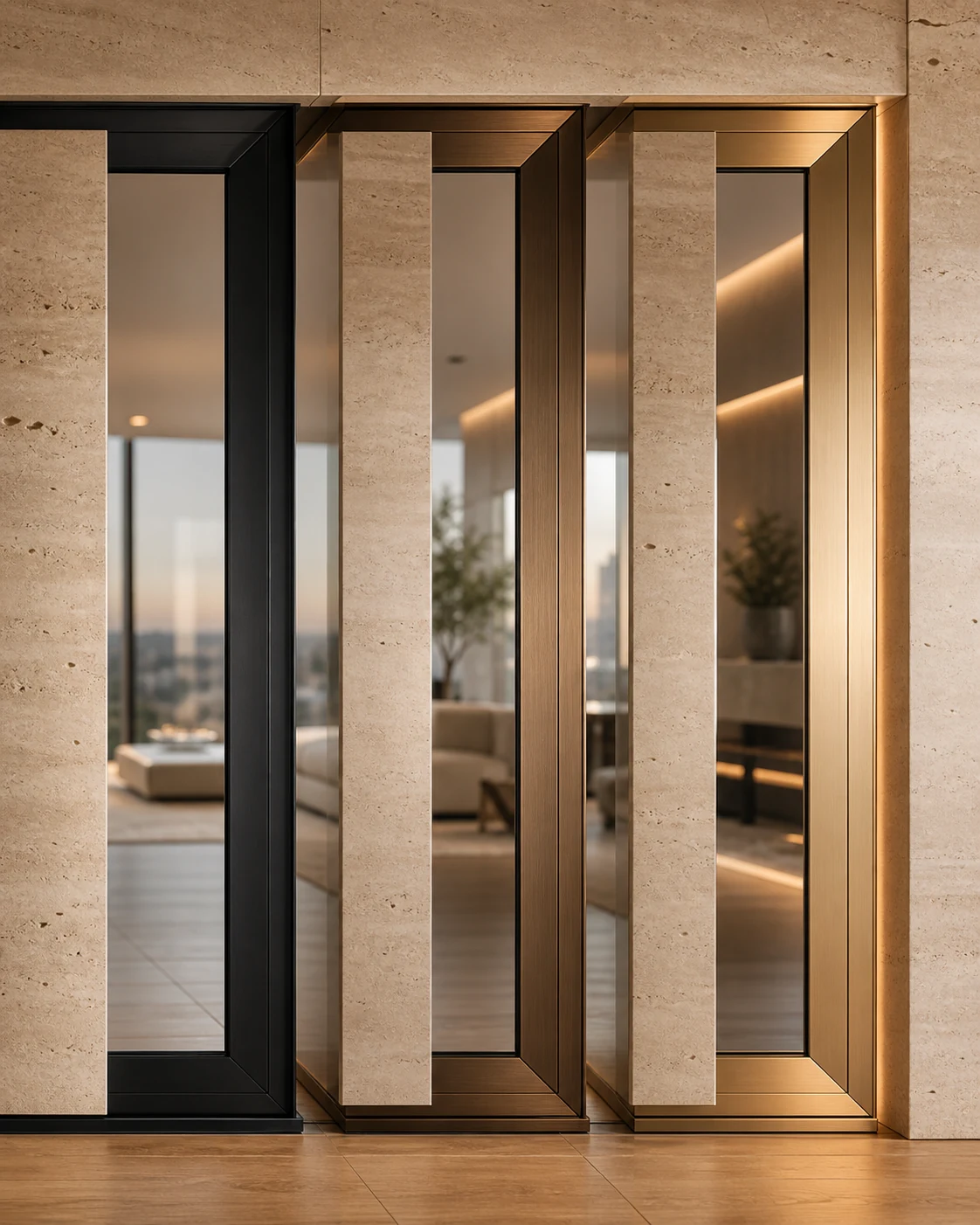 Aluminium frame finish swatch module