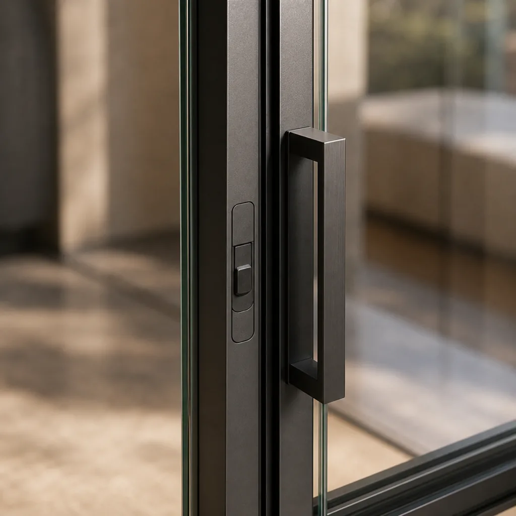 Meeting rail and lock detail