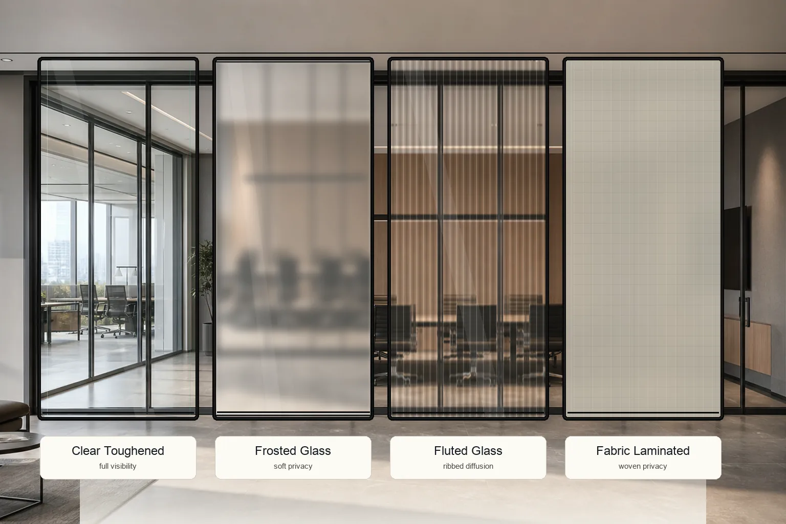 Glass options shown in architectural context