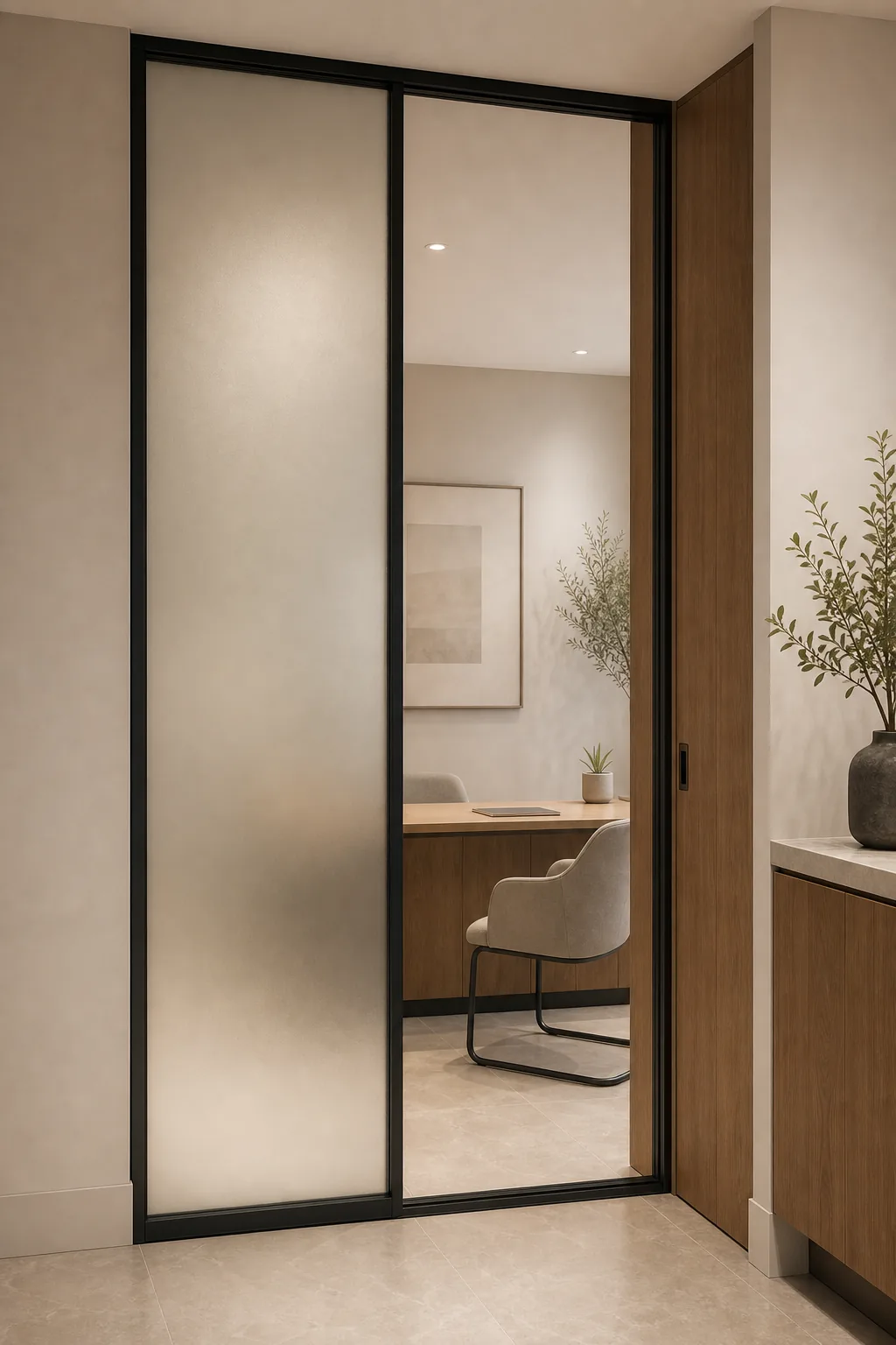 Clinic interior glass detail