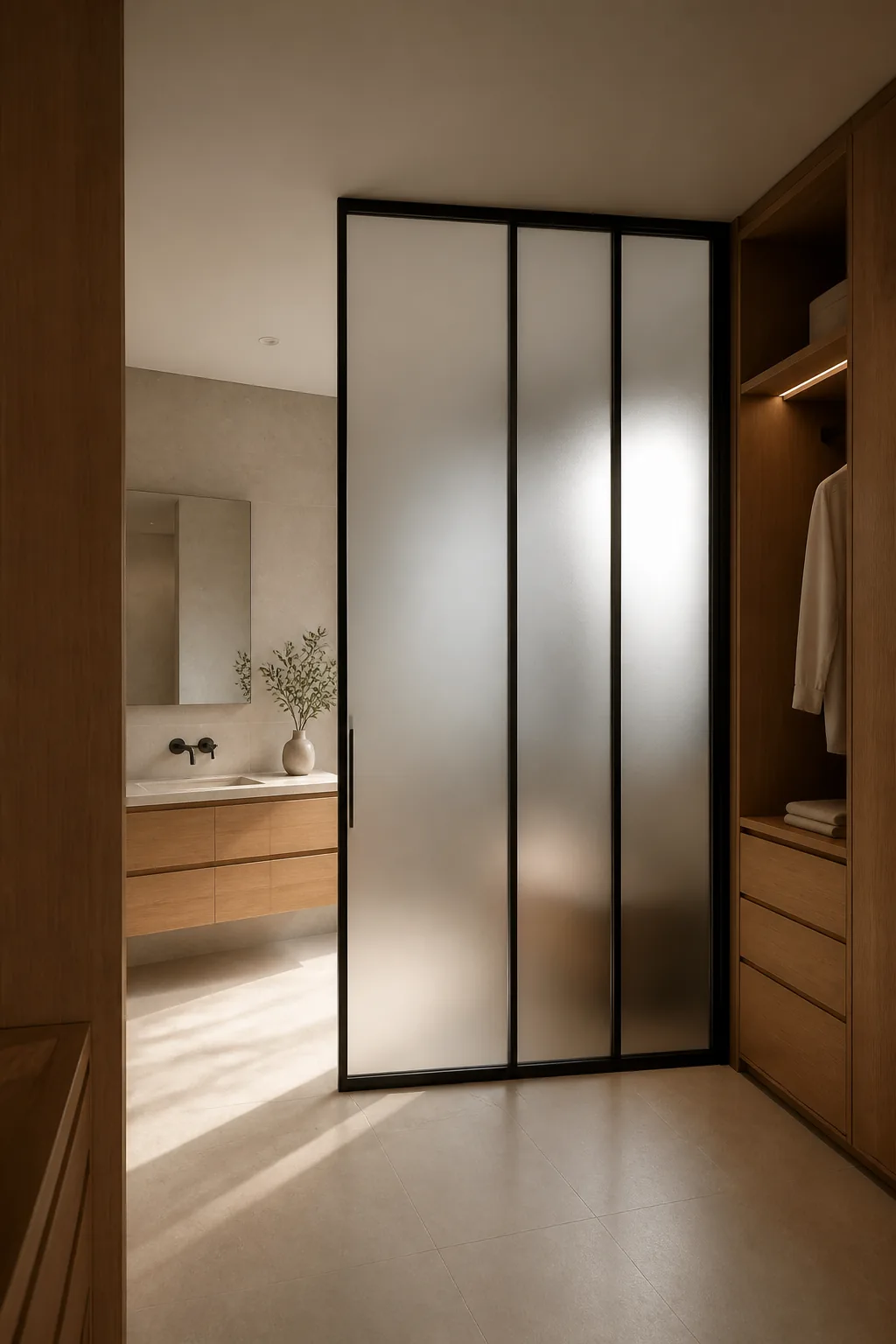 Residential glass partition