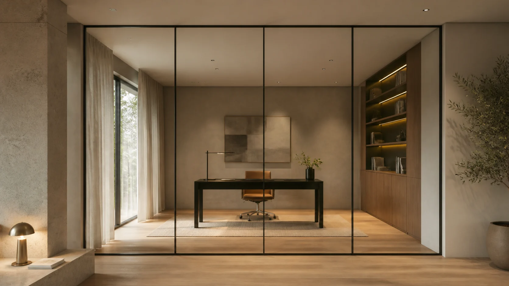 Fixed Slimline - office partition