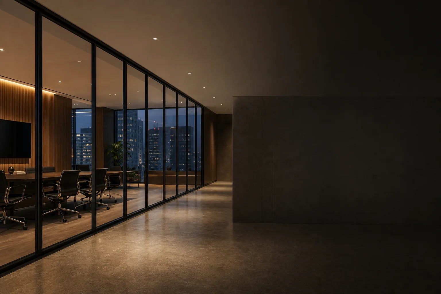 BE-SLIM slimline aluminium partition - slim profile close-up